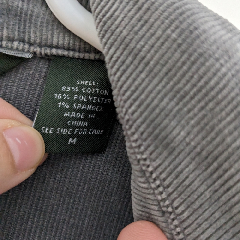 Vintage Eddie Bauer Corduroy Gray Blazer Jacket with Pockets Size M - Picture 2 of 6